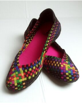 Corkys Size 6 Side walk Slip On Elastic Weave Flat Shoes  Driving Waking